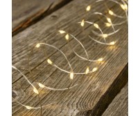 Catena 200 micro led bianco caldo filo rame argento 